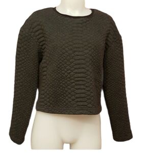 TEXTURED crop top textured shirt charcoal